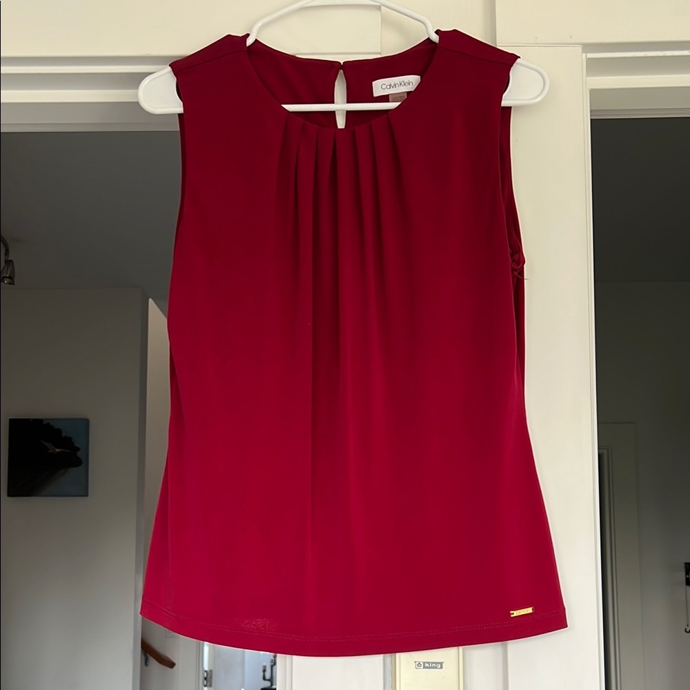 Calvin Klein Women's Red Sleeveless Top